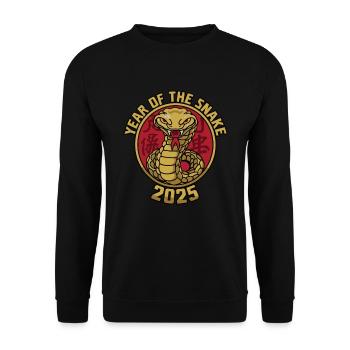 Chinese Year 2025 Year of the Snake - Unisex Sweatshirt - black - Front - Alina (178cm) & Michal (187cm)
