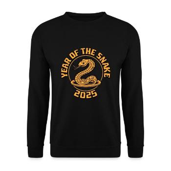 Année Chinoise 2025 Année du Serpent - Sweat-shirt Unisexe - noir - Devant - Alina (178cm) & Michal (187cm)