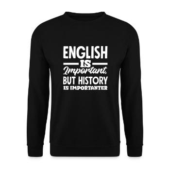 Lustiges Lehrer Lehrerinnen Geschenk - Unisex Pullover - Schwarz - Vorne - Alina (178cm) & Michal (187cm)