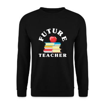 Lustiges Lehrer Lehrerinnen Geschenk - Unisex Pullover - Schwarz - Vorne - Alina (178cm) & Michal (187cm)