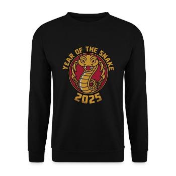 Chinese Year 2025 Year of the Snake - Unisex Sweatshirt - black - Front - Alina (178cm) & Michal (187cm)