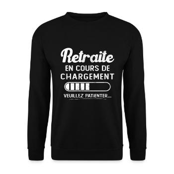 Retreat wird geladen, bitte warten - Unisex Pullover - Schwarz - Vorne - Alina (178cm) & Michal (187cm)