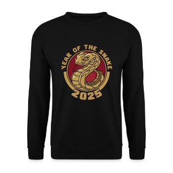 Chinesisches Jahr 2025 Jahr der Schlange - Unisex Pullover - Schwarz - Vorne - Alina (178cm) & Michal (187cm)