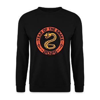 Chinesisches Jahr 2025 Jahr der Schlange - Unisex Pullover - Schwarz - Vorne - Alina (178cm) & Michal (187cm)