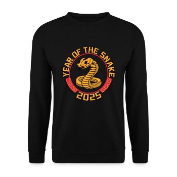 Chinesisches Jahr 2025 Jahr der Schlange - Unisex Pullover - Schwarz - Vorne - Alina (178cm) & Michal (187cm)