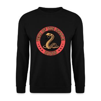 Chinesisches Jahr 2025 Jahr der Schlange - Unisex Pullover - Schwarz - Vorne - Alina (178cm) & Michal (187cm)