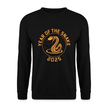 Chinesisches Jahr 2025 Jahr der Schlange - Unisex Pullover - Schwarz - Vorne - Alina (178cm) & Michal (187cm)