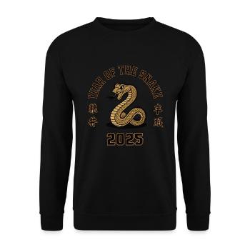 Chinesisches Jahr 2025 Jahr der Schlange - Unisex Pullover - Schwarz - Vorne - Alina (178cm) & Michal (187cm)
