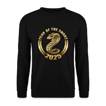 Chinesisches Jahr 2025 Jahr der Schlange - Unisex Pullover - Schwarz - Vorne - Alina (178cm) & Michal (187cm)