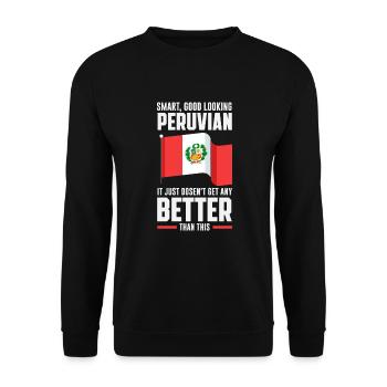 Peru Peruaner Geschenk - Unisex Pullover - Schwarz - Vorne - Alina (178cm) & Michal (187cm)