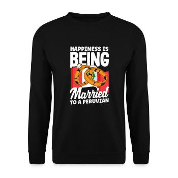 Peru Peruaner Geschenk - Unisex Pullover - Schwarz - Vorne - Alina (178cm) & Michal (187cm)