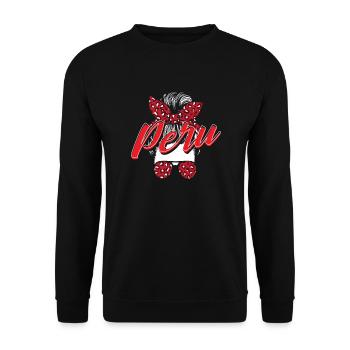 Peru Peruaner Geschenk - Unisex Pullover - Schwarz - Vorne - Alina (178cm) & Michal (187cm)