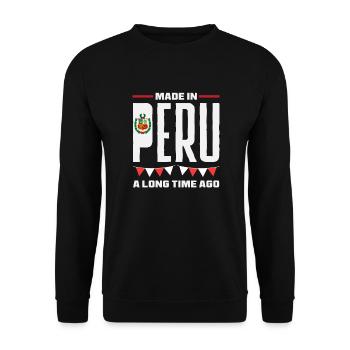 Peru Peruaner Geschenk - Unisex Pullover - Schwarz - Vorne - Alina (178cm) & Michal (187cm)
