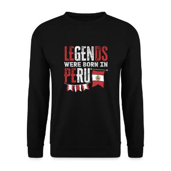 Peru Peruaner Geschenk - Unisex Pullover - Schwarz - Vorne - Alina (178cm) & Michal (187cm)