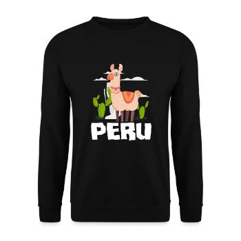 Peru Peruaner Geschenk - Unisex Pullover - Schwarz - Vorne - Alina (178cm) & Michal (187cm)