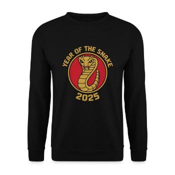 Chinese Year 2025 Year of the Snake - Unisex Sweatshirt - black - Front - Alina (178cm) & Michal (187cm)
