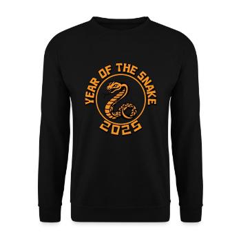 Chinesisches Jahr 2025 Jahr der Schlange - Unisex Pullover - Schwarz - Vorne - Alina (178cm) & Michal (187cm)
