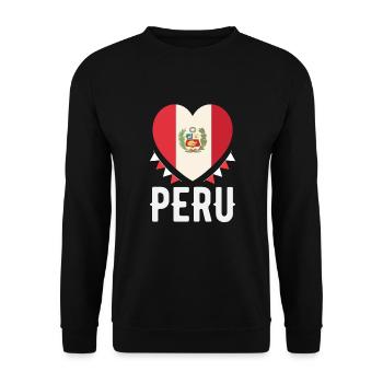 Peru Peruaner Geschenk - Unisex Pullover - Schwarz - Vorne - Alina (178cm) & Michal (187cm)
