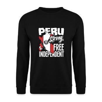 Peru Peruaner Geschenk - Unisex Pullover - Schwarz - Vorne - Alina (178cm) & Michal (187cm)