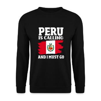 Peru Peruaner Geschenk - Unisex Pullover - Schwarz - Vorne - Alina (178cm) & Michal (187cm)