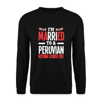 Peru Peruaner Geschenk - Unisex Pullover - Schwarz - Vorne - Alina (178cm) & Michal (187cm)