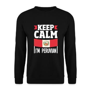 Peru Peruaner Geschenk - Unisex Pullover - Schwarz - Vorne - Alina (178cm) & Michal (187cm)