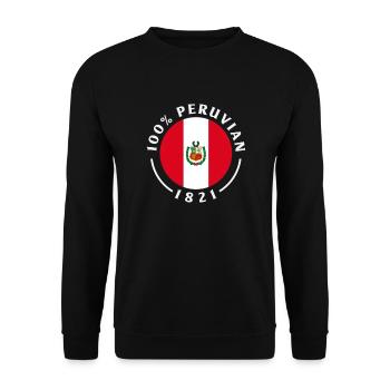 Peru Peruaner Geschenk - Unisex Pullover - Schwarz - Vorne - Alina (178cm) & Michal (187cm)