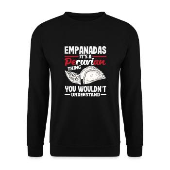 Peru Peruaner Geschenk - Unisex Pullover - Schwarz - Vorne - Alina (178cm) & Michal (187cm)