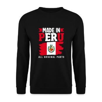 Peru Peruaner Geschenk - Unisex Pullover - Schwarz - Vorne - Alina (178cm) & Michal (187cm)