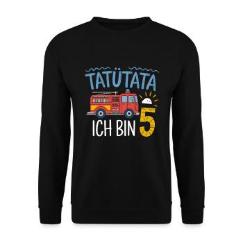 5e anniversaire de la brigade de pompiers de Tatütata - Sweat-shirt Unisexe - noir - Devant - Alina (178cm) & Michal (187cm)