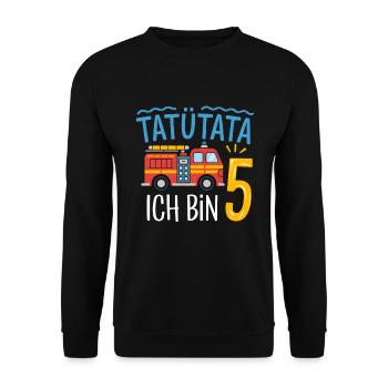 5e anniversaire de la brigade de pompiers de Tatütata - Sweat-shirt Unisexe - noir - Devant - Alina (178cm) & Michal (187cm)