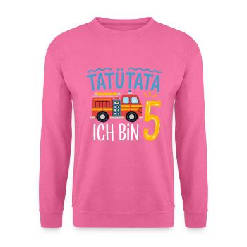 Tatütata Feuerwehr 5. Geburtstag - Unisex Pullover - Pink - Vorne