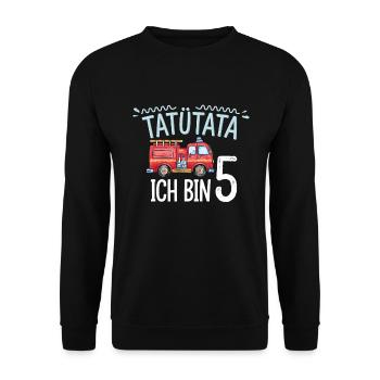 5e anniversaire de la brigade de pompiers de Tatütata - Sweat-shirt Unisexe - noir - Devant - Alina (178cm) & Michal (187cm)