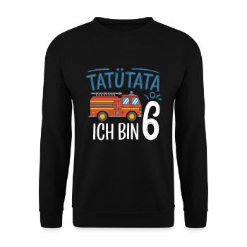 6e anniversaire de la brigade de pompiers de Tatütata - Sweat-shirt Unisexe - noir - Devant - Alina (178cm) & Michal (187cm)