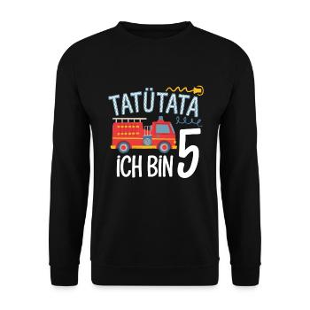 5e anniversaire de la brigade de pompiers de Tatütata - Sweat-shirt Unisexe - noir - Devant - Alina (178cm) & Michal (187cm)