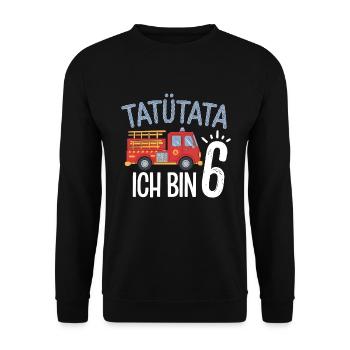 6e anniversaire de la brigade de pompiers de Tatütata - Sweat-shirt Unisexe - noir - Devant - Alina (178cm) & Michal (187cm)