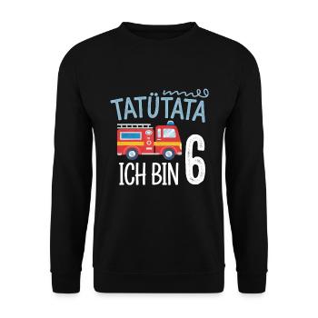 6e anniversaire de la brigade de pompiers de Tatütata - Sweat-shirt Unisexe - noir - Devant - Alina (178cm) & Michal (187cm)