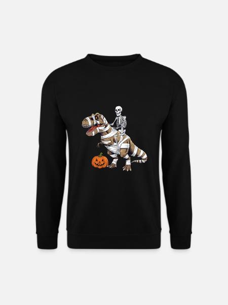 Halloween Skeleton Riding Dinosaur - Unisex Sweatshirt - black