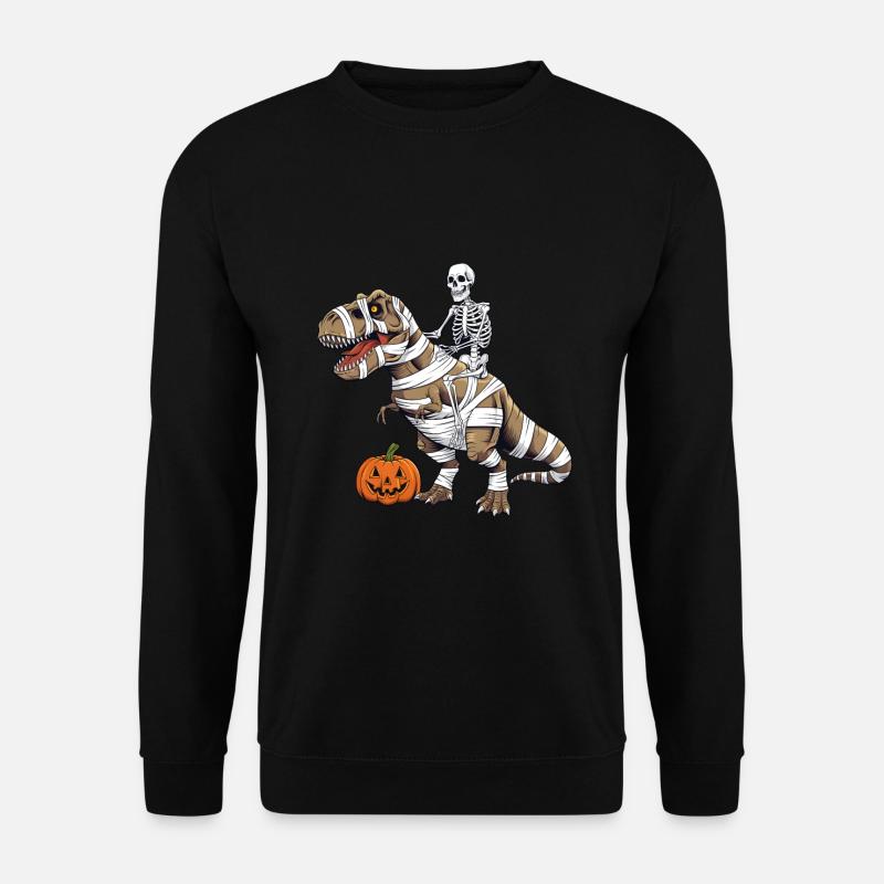 Halloween Skeleton Riding Dinosaur - Unisex Sweatshirt - black