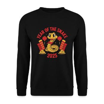 Chinese Year 2025 Year of the Snake - Unisex Sweatshirt - black - Front - Alina (178cm) & Michal (187cm)
