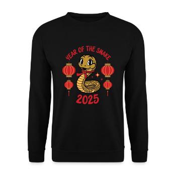 Chinese Year 2025 Year of the Snake - Unisex Sweatshirt - black - Front - Alina (178cm) & Michal (187cm)