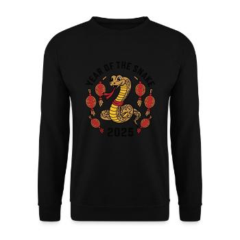 Chinese Year 2025 Year of the Snake - Unisex Sweatshirt - black - Front - Alina (178cm) & Michal (187cm)