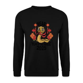 Année Chinoise 2025 Année du Serpent - Sweat-shirt Unisexe - noir - Devant - Alina (178cm) & Michal (187cm)