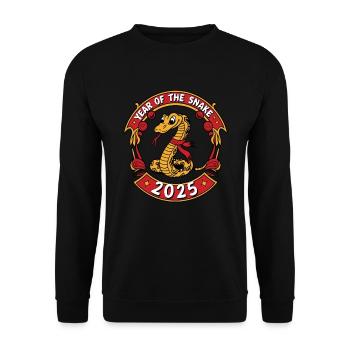 Chinese Year 2025 Year of the Snake - Unisex Sweatshirt - black - Front - Alina (178cm) & Michal (187cm)