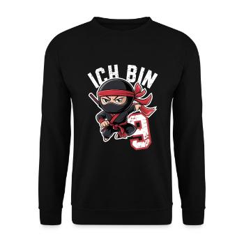 This Little Ninja Is 9 Birthday T-Shirt - Unisex Sweatshirt - black - Front - Alina (178cm) & Michal (187cm)