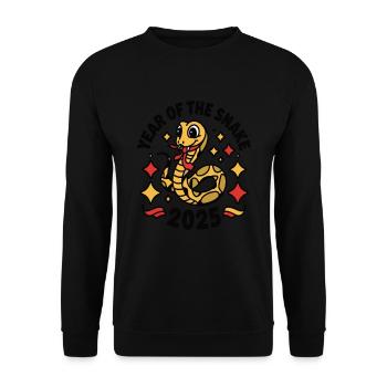 Chinesisches Jahr 2025 Jahr der Schlange - Unisex Pullover - Schwarz - Vorne - Alina (178cm) & Michal (187cm)