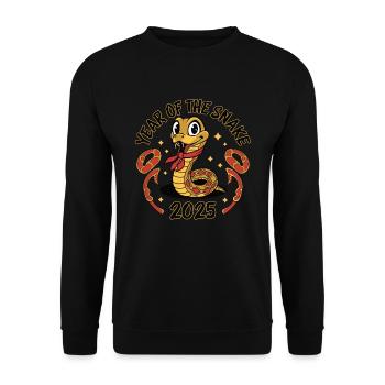 Chinesisches Jahr 2025 Jahr der Schlange - Unisex Pullover - Schwarz - Vorne - Alina (178cm) & Michal (187cm)