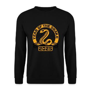 Chinesisches Jahr 2025 Jahr der Schlange - Unisex Pullover - Schwarz - Vorne - Alina (178cm) & Michal (187cm)