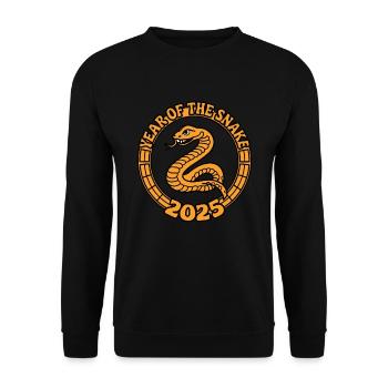 Chinesisches Jahr 2025 Jahr der Schlange - Unisex Pullover - Schwarz - Vorne - Alina (178cm) & Michal (187cm)