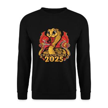 Année Chinoise 2025 Année du Serpent - Sweat-shirt Unisexe - noir - Devant - Alina (178cm) & Michal (187cm)